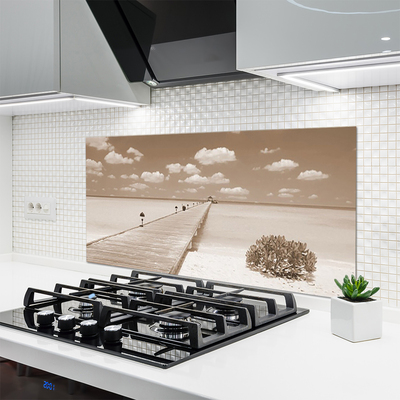 Panel Szklany do Kuchni Most Nad Morskim Brzegiem