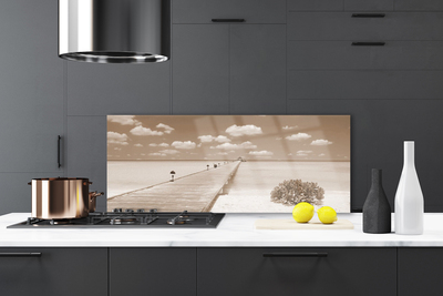 Panel Szklany do Kuchni Most Nad Morskim Brzegiem