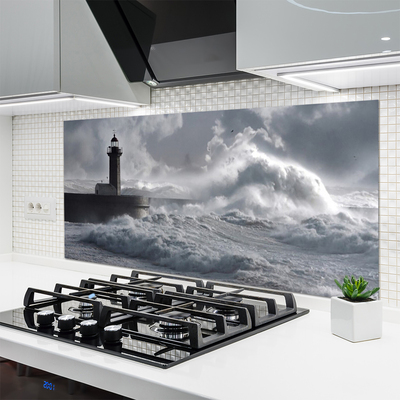 Szkło do Kuchni na Ścianę Klasyczna Latarnia Morska