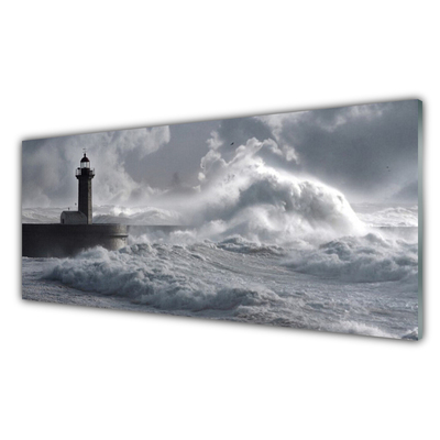 Szkło do Kuchni na Ścianę Klasyczna Latarnia Morska