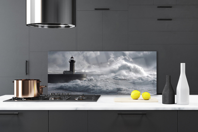 Szkło do Kuchni na Ścianę Klasyczna Latarnia Morska