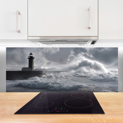 Szkło do Kuchni na Ścianę Klasyczna Latarnia Morska