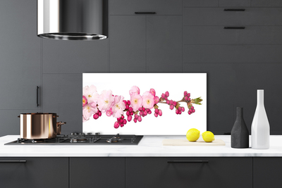 Szkło do Kuchni na Ścianę Kwitnąca Gałązka Wiśni
