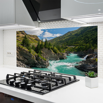 Szkło Dekoracyjne do Kuchni Dzika Górska Rzeka