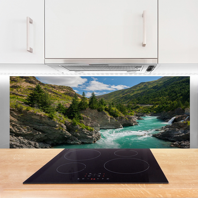 Szkło Dekoracyjne do Kuchni Dzika Górska Rzeka