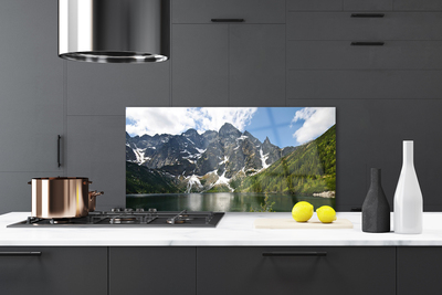 Panel Szklany do Kuchni Alpejskie Jezioro W Głębi Lasu