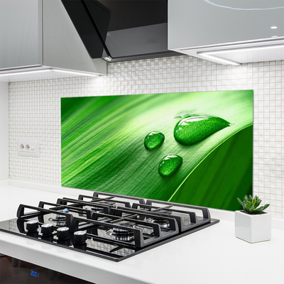 Panel Szklany do Kuchni Perlista Rosa Na Liściu