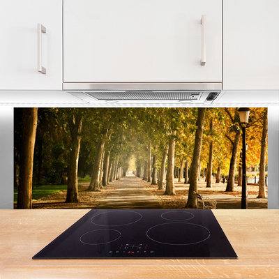 Panel Szklany do Kuchni Romantyczna Parkowa Alejka