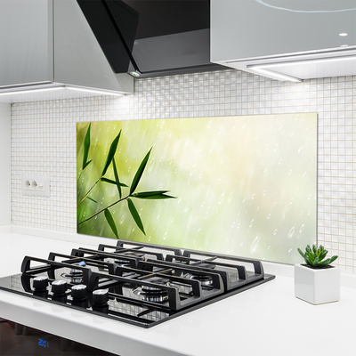 Szkło do Kuchni na Ścianę Liście W Strugach Deszczu