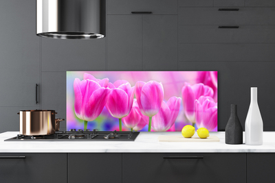 Panel Szklany do Kuchni Wiosenne Tulipany W Rozkwicie