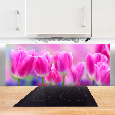 Panel Szklany do Kuchni Wiosenne Tulipany W Rozkwicie