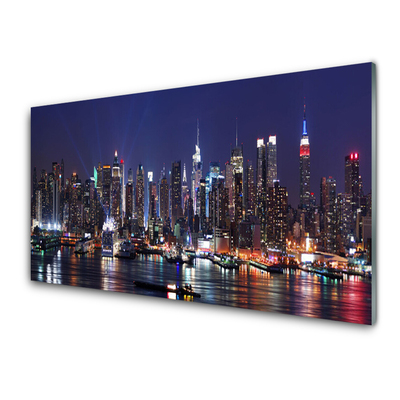 Panel Szklany do Kuchni Architektura Nowoczesnego Miasta