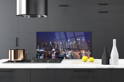 Panel Szklany do Kuchni Architektura Nowoczesnego Miasta