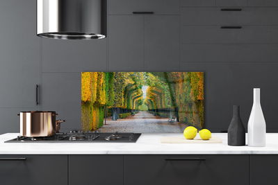 Szkło do Kuchni na Ścianę Jesienny Ogród W Parku