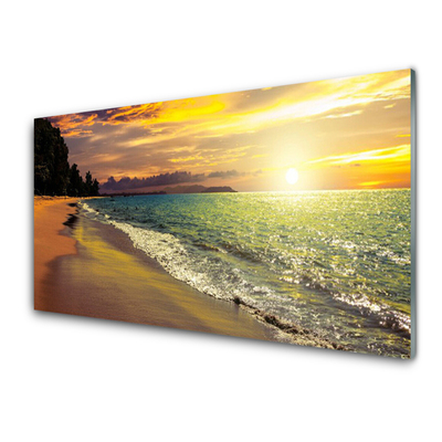 Panel Kuchenny Słońce Plaża Morze Krajobraz