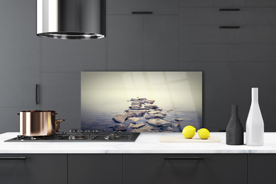 Szkło Ozdobne do Kuchni Skaliste Wybrzeże Nad Wodą