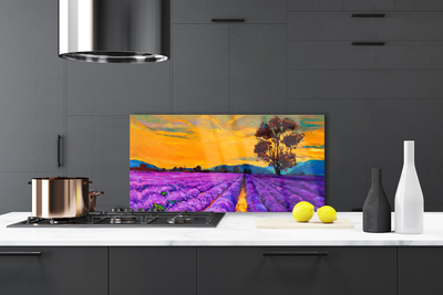 Szkło do Kuchni na Ścianę Rozległe Pole Pod Niebem