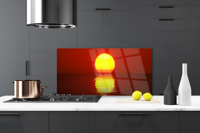 Szkło nad Blatem Ognisty Zachód Słońca