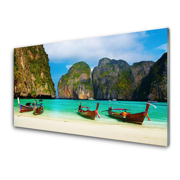 Szkło Ozdobne do Kuchni Egzotyczny Zbieg Gór I Morza