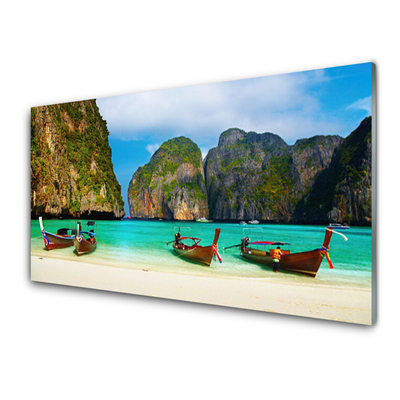 Szkło Ozdobne do Kuchni Egzotyczny Zbieg Gór I Morza