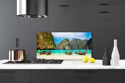 Szkło Ozdobne do Kuchni Egzotyczny Zbieg Gór I Morza