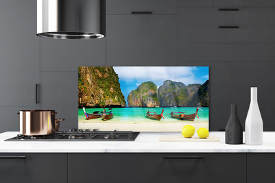 Szkło Ozdobne do Kuchni Egzotyczny Zbieg Gór I Morza