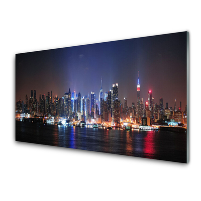 Szkło do Kuchni na Ścianę Miasto Nad Brzegiem Kanału