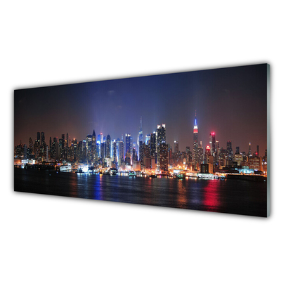 Szkło do Kuchni na Ścianę Miasto Nad Brzegiem Kanału