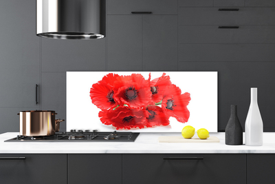 Panel Szklany do Kuchni Zestawienie Kwiatowych Motywów