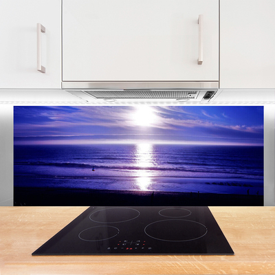 Panel Szklany do Kuchni Słoneczny Odblask Na Falach