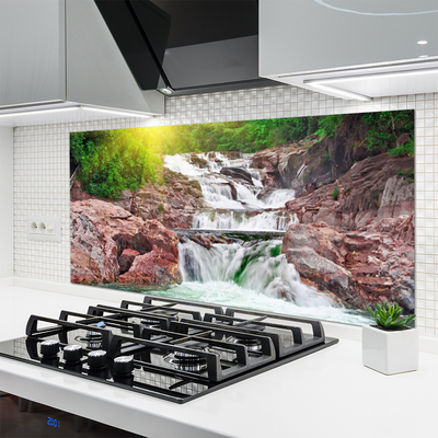 Szkło do Kuchni na Ścianę Potęga Naturalnego Wodospadu