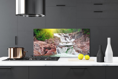 Szkło do Kuchni na Ścianę Potęga Naturalnego Wodospadu