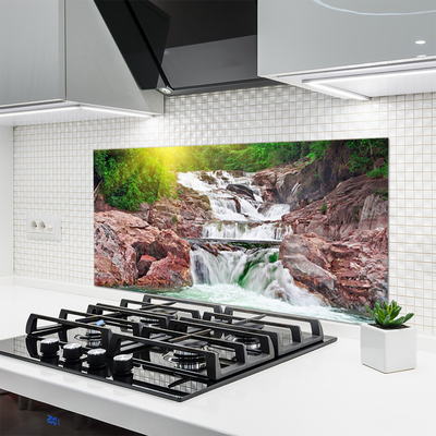 Szkło do Kuchni na Ścianę Potęga Naturalnego Wodospadu