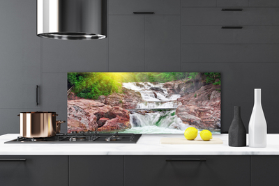 Szkło do Kuchni na Ścianę Potęga Naturalnego Wodospadu