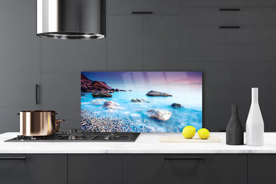 Szkło do Kuchni na Ścianę Spokój Nadmorskich Kamieni