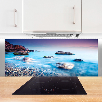 Szkło do Kuchni na Ścianę Spokój Nadmorskich Kamieni