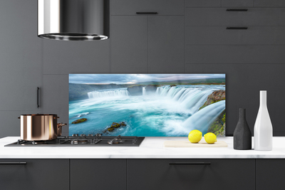 Szkło do Kuchni na Ścianę Górskie Kaskady Wodne