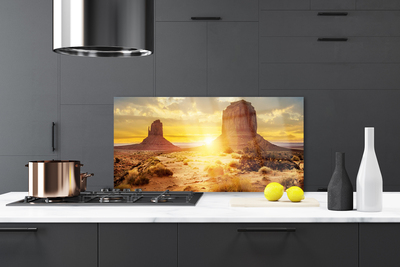 Szkło do Kuchni na Ścianę Pustynny Blask Słońca