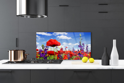 Szkło do Kuchni na Ścianę Wyrafinowany Wzór Kwiatowy