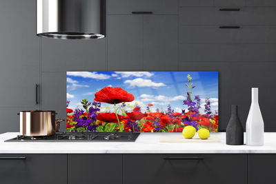 Szkło do Kuchni na Ścianę Wyrafinowany Wzór Kwiatowy