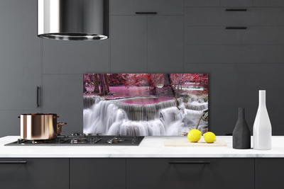 Szkło Ozdobne do Kuchni Wodospad W Ukrytym Lesie