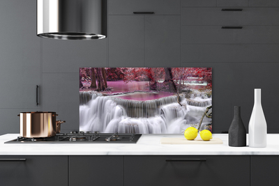 Szkło Ozdobne do Kuchni Wodospad W Ukrytym Lesie