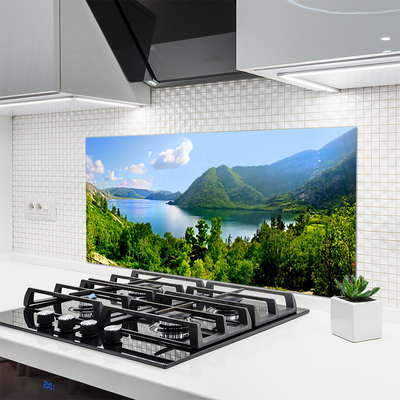 Szkło Ozdobne do Kuchni Panorama Alpejskiej Natury