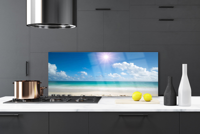 Szkło do Kuchni na Ścianę Słoneczny Dzień Na Plaży