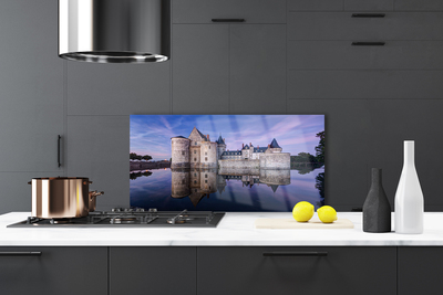 Szkło do Kuchni na Ścianę Zamek Nad Brzegiem Jeziora