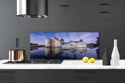 Szkło do Kuchni na Ścianę Zamek Nad Brzegiem Jeziora