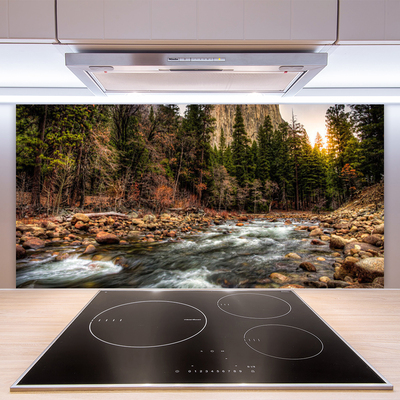 Panel Szklany do Kuchni Jezioro W Objęciach Lasu