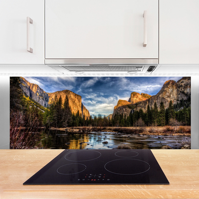 Panel Szklany do Kuchni Harmonijny Krajobraz Górski