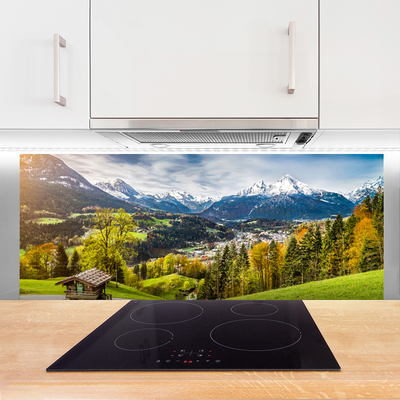 Panel Szklany do Kuchni Monumentalny Szczyt Alp