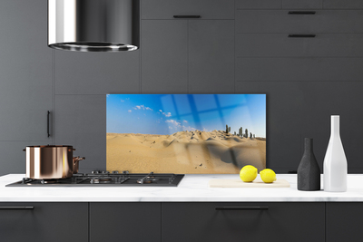 Szkło do Kuchni na Ścianę Wydmy Pustynne O Zachodzie